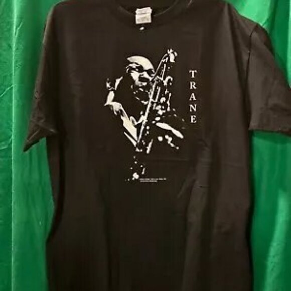 NEW. NEVER WORN. LARGE John Coltrane Graphic Trane Jazz Crew Neck T-Shirt. - Picture 3 of 4